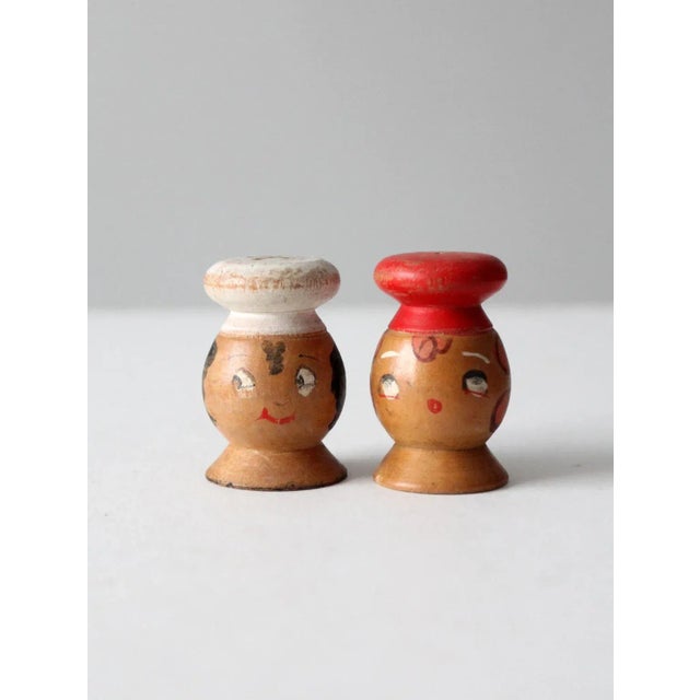 Mid Century Wood Salt & Pepper Shakers Set For Sale - Image 9 of 9