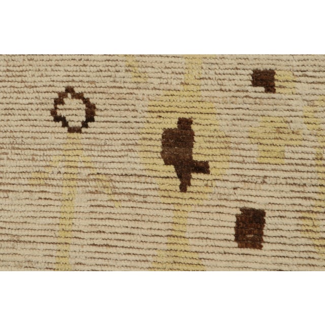 Rug & Kilim’s Modern Rug with Beige-brown Geometric Patterns - 12x15 For Sale In New York - Image 6 of 7
