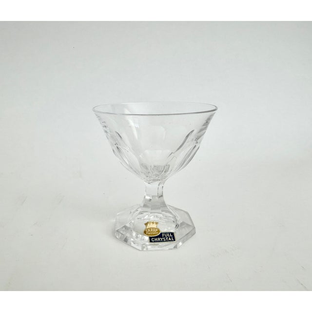 Mid-Century Modern Mid-Century Skruf Sweden Full Crystal Champagne Coupes/Dessert Glasses - Set of 6 For Sale - Image 3 of 4