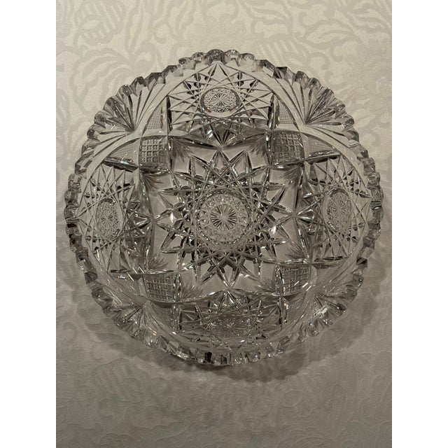 Late 19th Century American Brilliant Period Matching Crystal Bowls - a Pair For Sale - Image 4 of 12