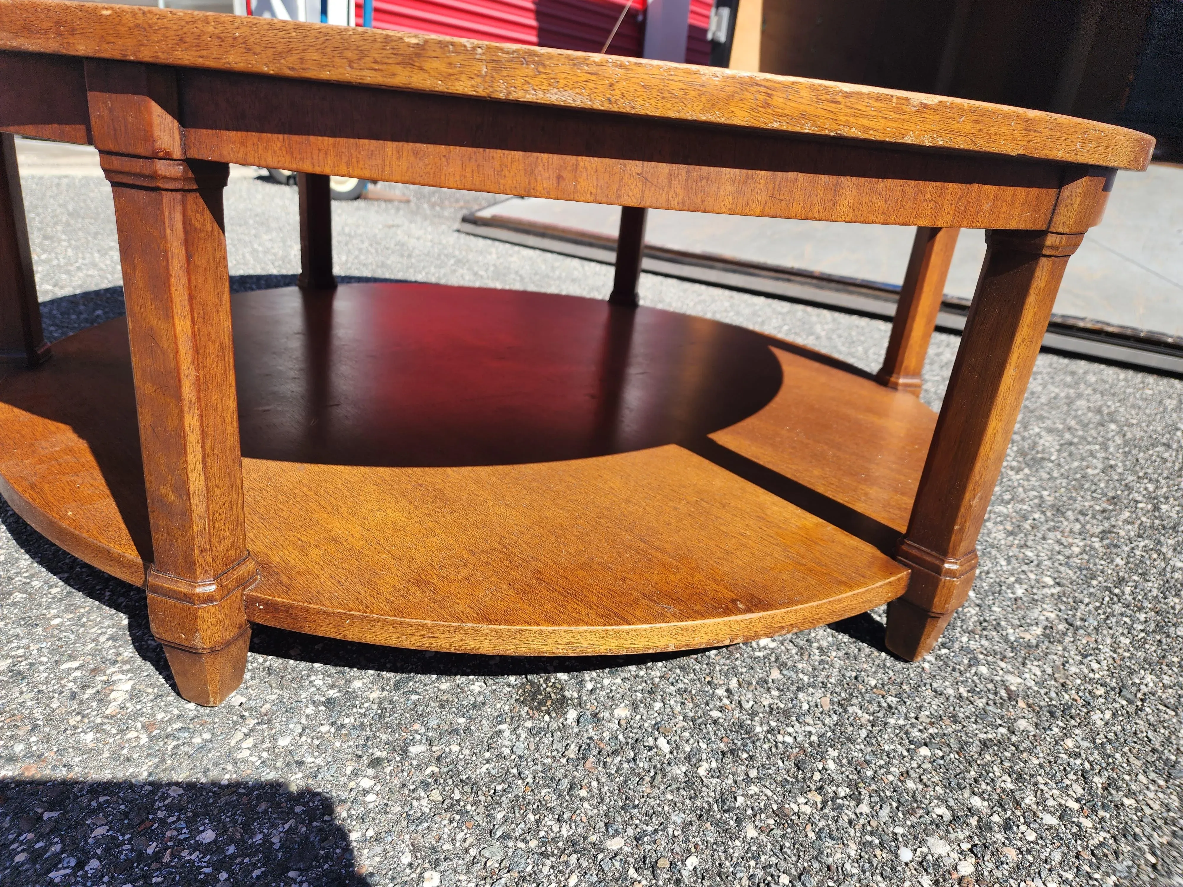 H22K3 DREXEL HERITAGE Triune センターテーブル 1970s Triune by Drexel French Provincial Round Mahogany Coffee