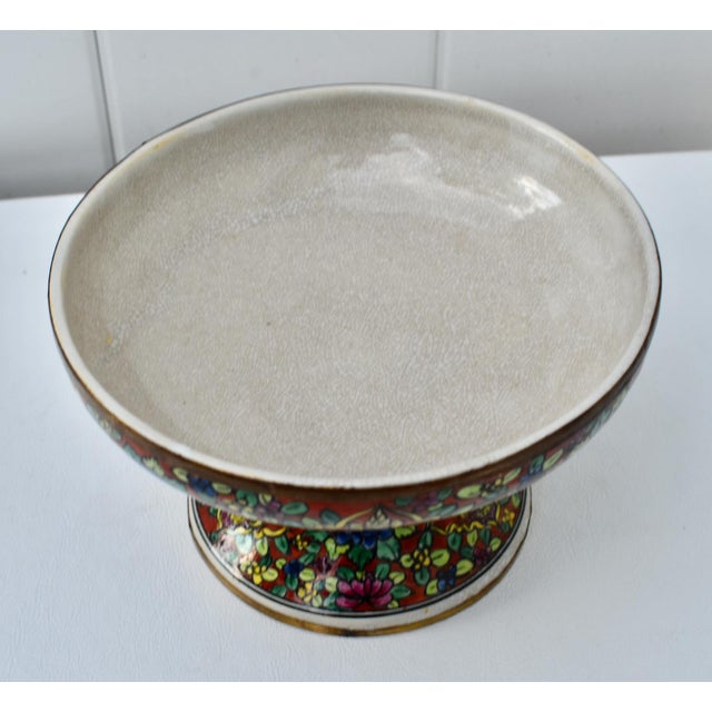 Vtg. Thia Benjarong Enamel Painted Ceramic Bowl W/Brass Rim For Sale - Image 17 of 18