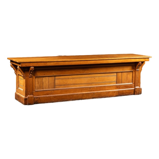 Monumental Antique Oak General Store Mercantile Counter For Sale
