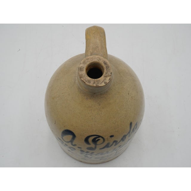 Antique A. Pirola Blue Stoneware Crock Jug For Sale In Philadelphia - Image 6 of 10