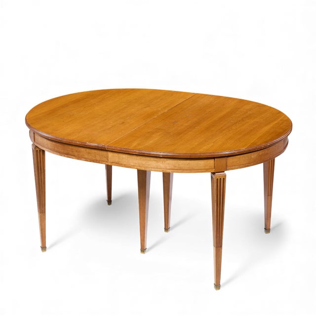 Late 20th Century Kindel Furniture French Regency Louis XVI Cherry Wood Expanding Dining Table With 3 Leaves For Sale - Image 15 of 17