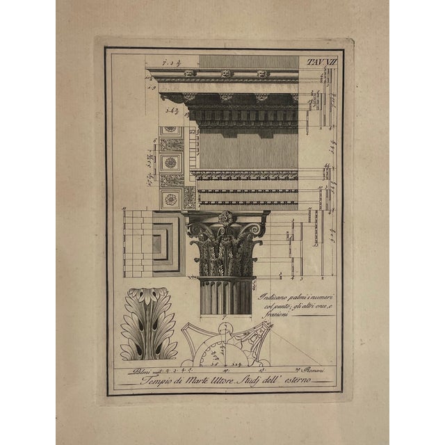 Cipriani 1796 Giovanni Battista Cipriani Set of Temple of Mars the Avenger Architectural Etchings - Set of 3 For Sale - Image 4 of 11
