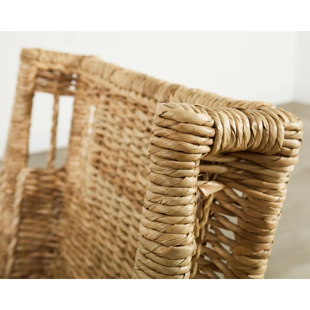 Ralph Lauren Organic Modern Woven Seagrass Wicker Armchair For Sale - Image 9 of 18