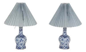 Large Table Lamps in Antique Dutch Delft, 18th Century, Set of 2