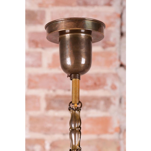 Art Deco Dissociative Chandelier in Brass and Opaline Glass, Czech, 1920s For Sale - Image 3 of 15