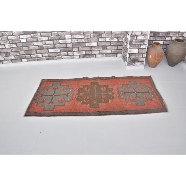 Handmade wool carpet in Turkish Anatolia , Vintage Oushak Rug,Turkish Vintage Anatolian Rug, Handmade wool Rug . One Of...