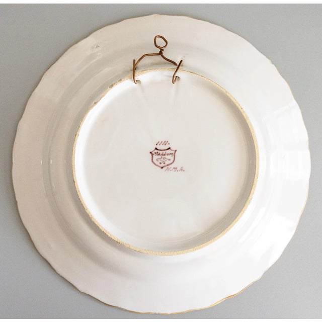 Vintage Dutch Delft Faience Polychrome Floral Bird Scalloped Wall Charger Plate For Sale In Houston - Image 6 of 7