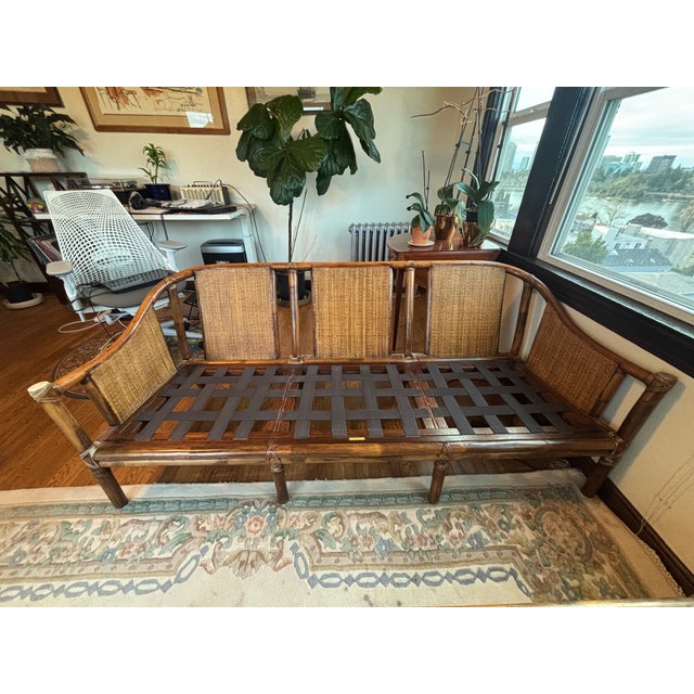 Late 20th Century Vintage McGuire Original Rattan Three-Seat Sofa For Sale - Image 5 of 14