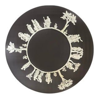 Vintage 70s/80s Wedgwood Black Jasperware the Sacrifice 9.5" Plate Neoclassical For Sale