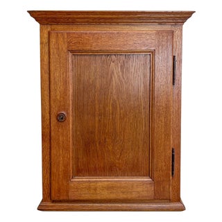 Antique Oak Wall-Mounted Cabinet, 1900s For Sale