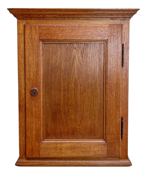 Antique Oak Wall-Mounted Cabinet, 1900s