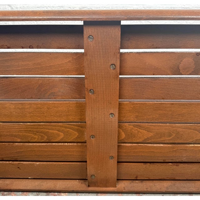 Lovely Mid-Century Modern Walnut Slat Bench For Sale - Image 13 of 16