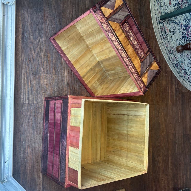 1930 Indonesian Sasak Lontar Palm Wedding Dowry Storage Box For Sale - Image 4 of 12