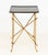 Maison Jansen Style Brass Faux Bamboo Side Table, gilt foliate design on black lacquered top. 25.5" H x 18" W x 18" D....