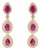 2.05ct Pear Cut Mozambique Ruby Diamond Triple Drop Earrings in 14k Gold- 2 Pieces For Sale