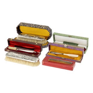 Cases and Brush, 19th Century, Set of 5 For Sale