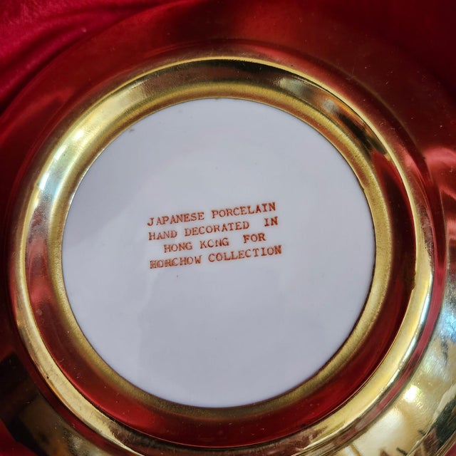 Final Clearance 2025 Horchow Neiman Marcus Signed Brass Cabbage Butterfly Famille Rose Dish 1970s For Sale - Image 18 of 18