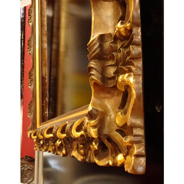 Hand Carved, Gilt, Solid Wood Picture Frame Circa 1900 From Belgium For Sale - Image 16 of 18