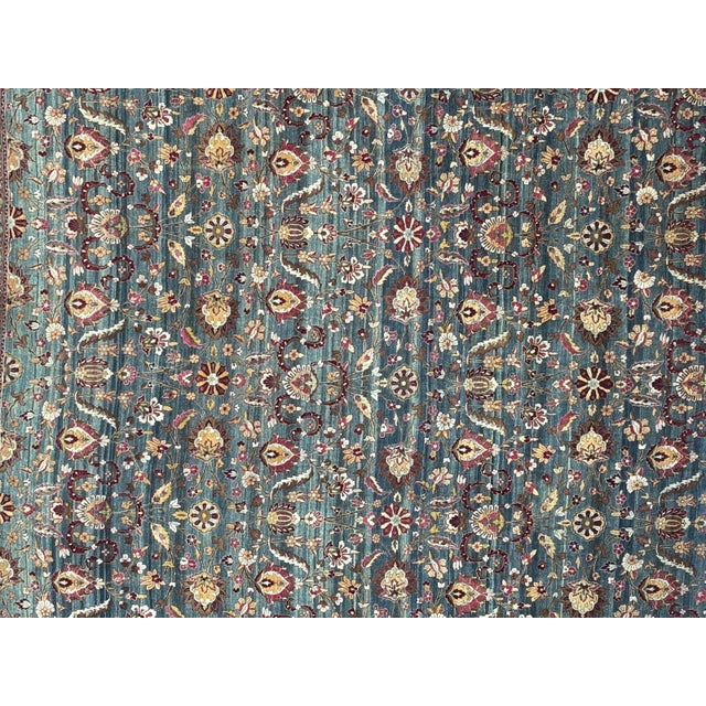 Wool pile genuine hand made antique Persian Lavar Kerman - Signed by a master weaver .