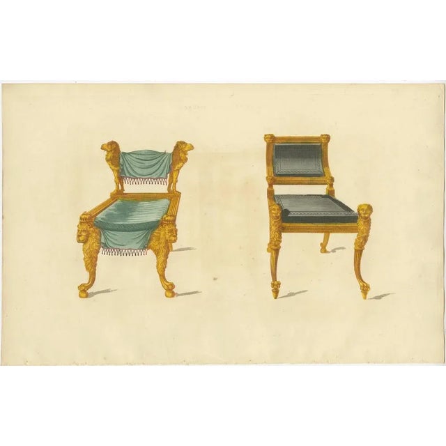 Early 19th Century Sheraton, Illustrations of Various Chairs, 1805, Prints, Set of 5 For Sale - Image 5 of 10