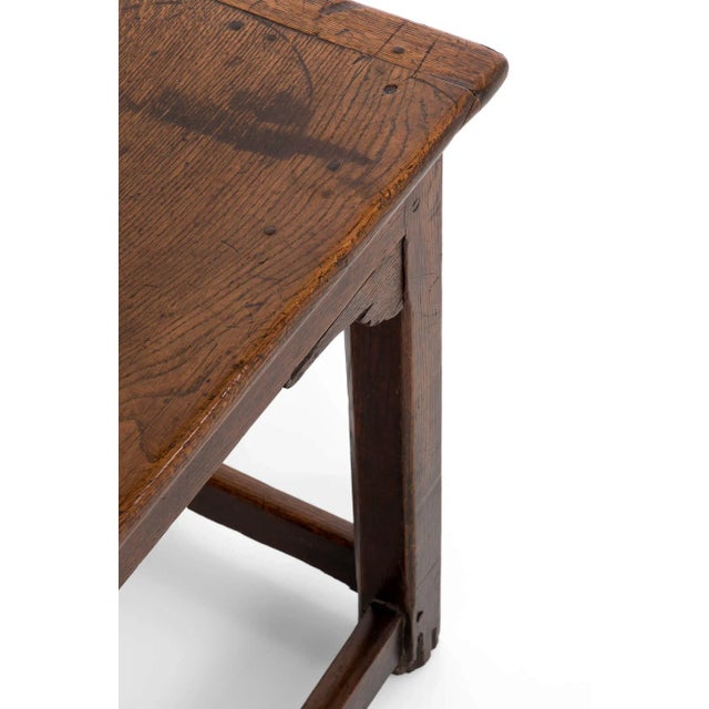 Wood Farmhouse Refectory Table in Oak For Sale - Image 7 of 11