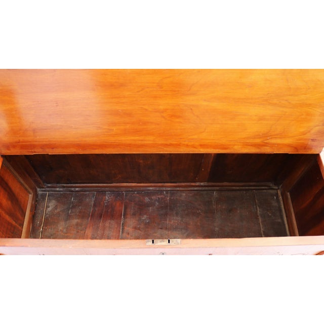 Antique Art Nouveau Cherry Wood Entrance Chest, 1900s For Sale - Image 9 of 12