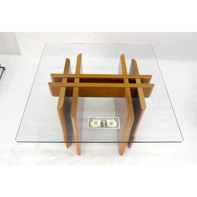 Pair Danish Teak Mid Century Modern Glass Tops End Side Lamp Tables Stands Mint For Sale - Image 17 of 18