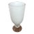 1990s Italian White Glass Vase Silicon Design on Pedestal For Sale