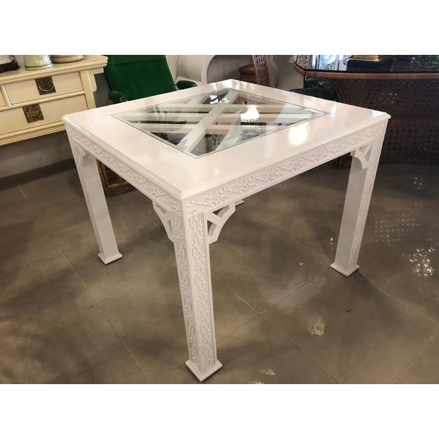 Chinese Chippendale Lacquered Game Dining Table | Chairish