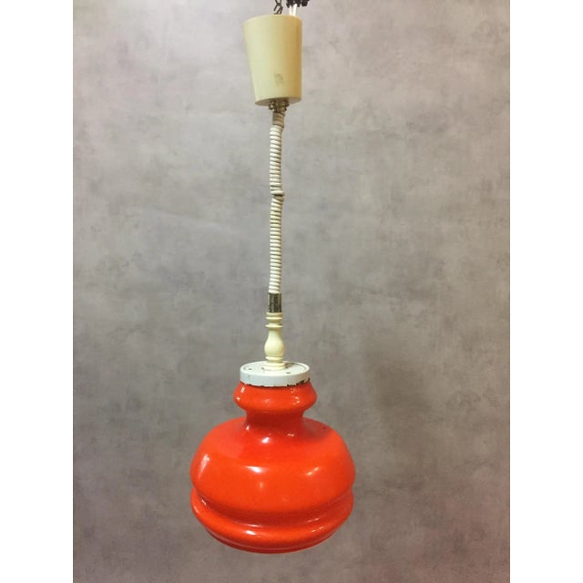 Orange Vintage Orange Glass Pendant, 1960s For Sale - Image 8 of 8