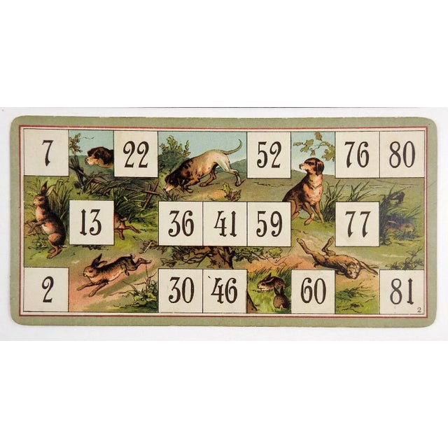 Antique Lithograph Game Cards Dogs - a Pair For Sale - Image 4 of 5