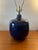 Vintage table lamp Lotte and Gunnar Bostland company Danish blue glazed stunning color rewired for years of use
