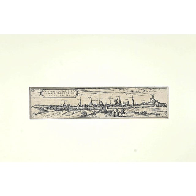 Luneburgo is an original etching realized by Georg Braun and Franz Hogenberg, as part of the famous ''Civitates Orbis...
