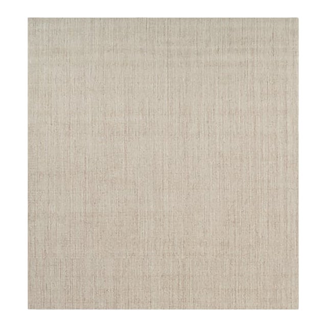 Rug & Kilim’s Oversized Modern Textural Solid Rug in Beige Tones and Striae - 13x14 For Sale