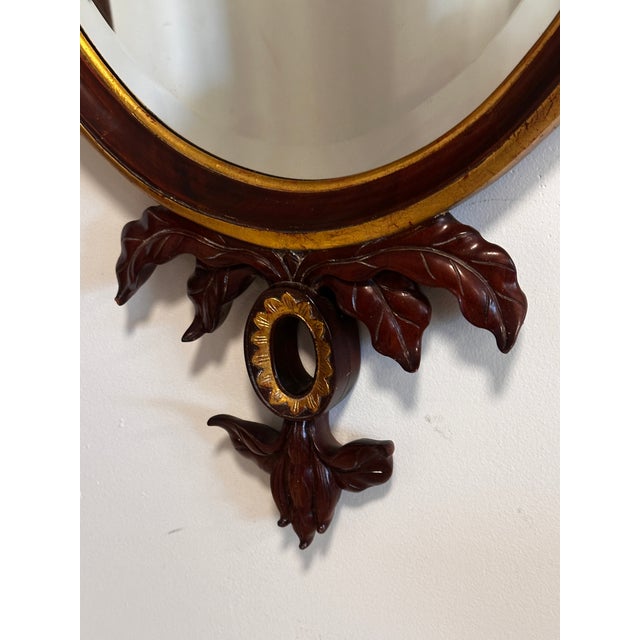 Burnt Umber 1990s Maitland-Smith Gilt Hand-Carved Mahogany Mirror For Sale - Image 8 of 10