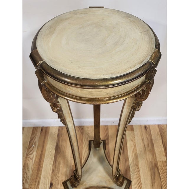Vintage Italian 20th C Carved & Gilt Venetian Pedestal Table Fern Stand For Sale In New York - Image 6 of 11