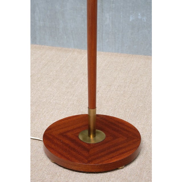 Vintage Swedish Floor Lamp in Mahogany by Carl Fagerlund for Orrefors, 1950s For Sale - Image 9 of 15