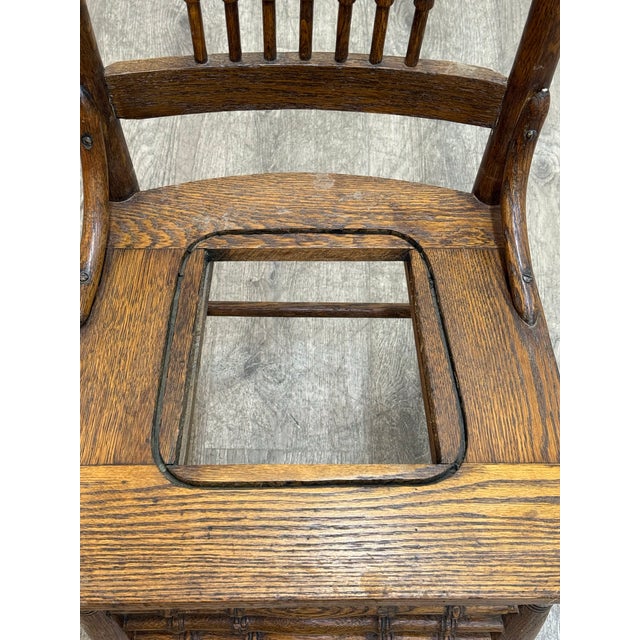 Arts & Crafts Set of Six Oak Dining Chairs For Sale - Image 3 of 10