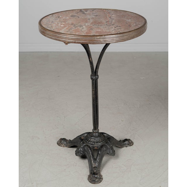 19th Century French Cast Iron Marble Top Bistro Table For Sale In Orlando - Image 6 of 11