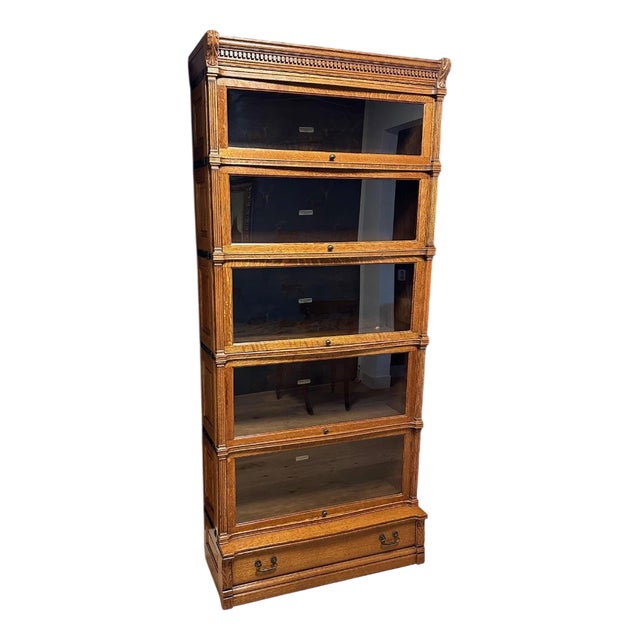 Modular Bookcase from Globe Wernicke, 1890s, Set of 7 For Sale