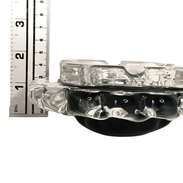 Smoked Glass Squsre Ashtray With Scallops Bubbles UniqueTrinket Dish Catchall For Sale In Austin - Image 6 of 12