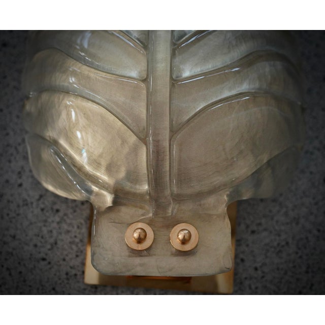 Mid-Century Modern Murano Art Glass Gold and Brass Wall Light and Sconces, 2000 For Sale - Image 3 of 11