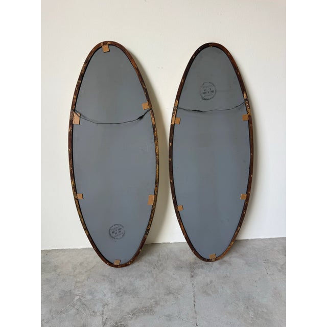 1960s 1960s Italian Hollywood Regency Gilt Wood Oval Wall Mirrors – A Pair/ Sold For Sale - Image 5 of 10