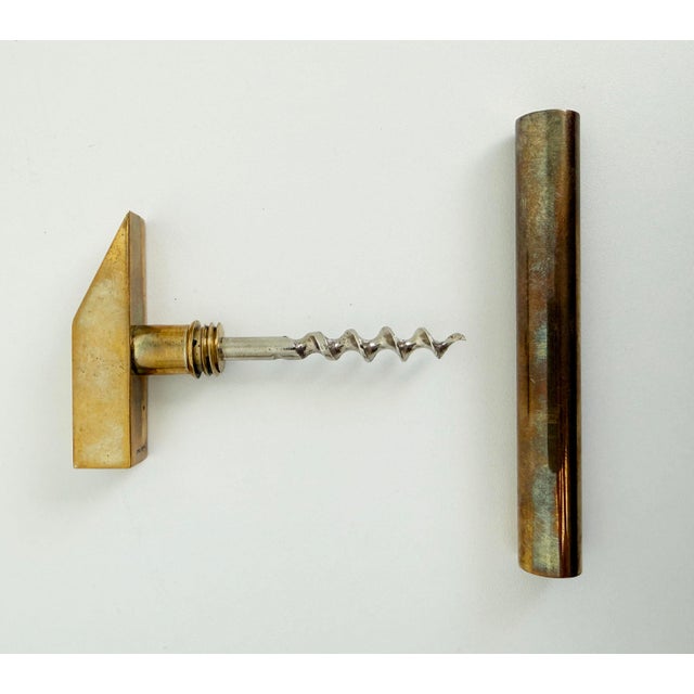 1970s 1970s Modernist Italian Brass Hammer Corkscrew, Bonwit Teller For Sale - Image 5 of 8