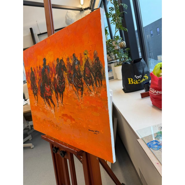 The Gallop of Centuries, Oil on Canvas,Godfrey Afebuame (2024). For Sale - Image 4 of 6