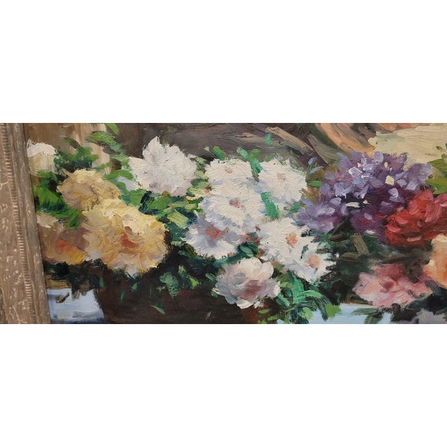 1980s Beautiful Vintage Oil Painting of Flowers Signed For Sale In Philadelphia - Image 6 of 9